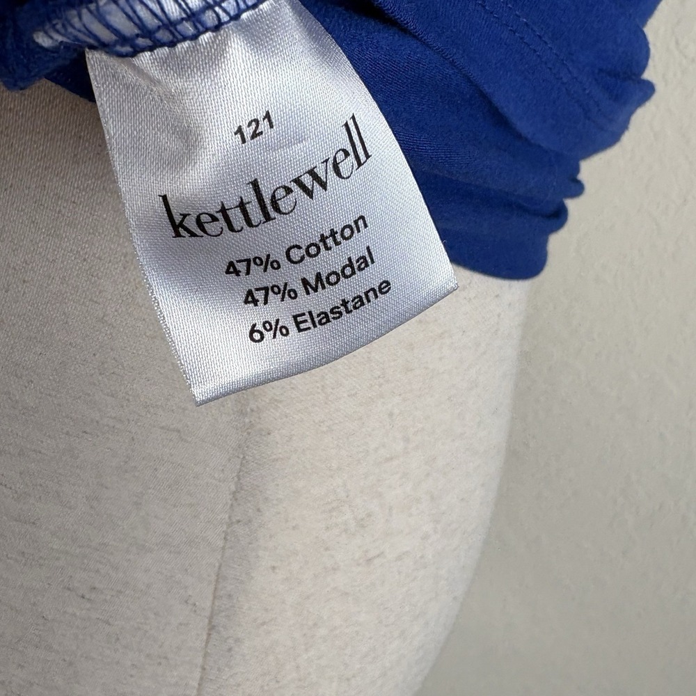 Kettlewell Ruched Faux Wrap Top Size S Royal Blue Business Casual Career 121 - Picture 4 of 5